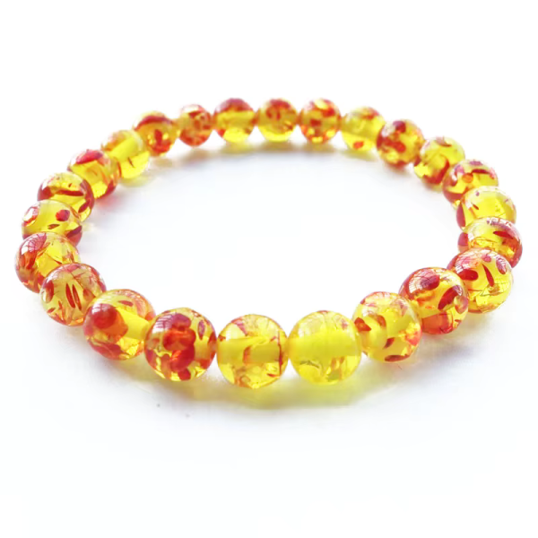 Doğal Çiçek Kehribar Bileklik - Pozitif Enerji ve Şans Sembolü