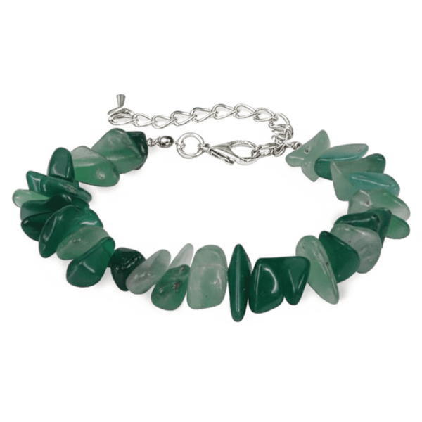 Doğal Yeşil Aventurin Parça Taş Bileklik - Şans, Refah ve Kalp Şifası